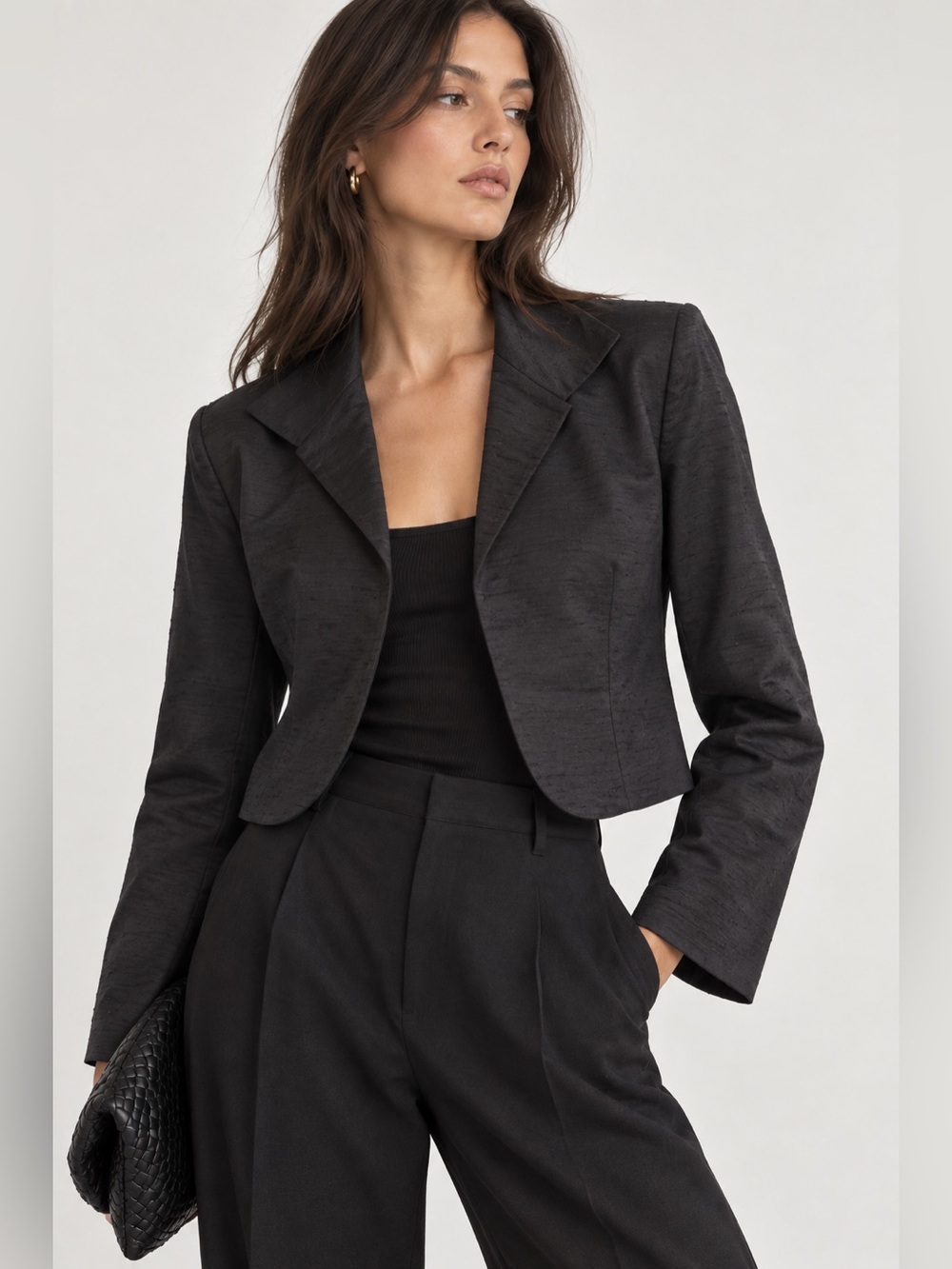Vintage Silk Cropped Bolero Blazer Jacket